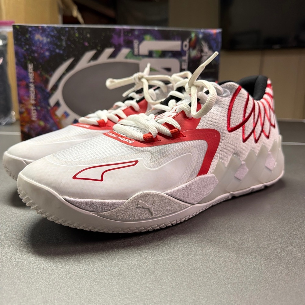 Puma MB.01 Low Team Color Red‎ Men's Size 11.5 Red White Melo (Worn 2 Times)